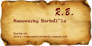 Rasovszky Borbála névjegykártya